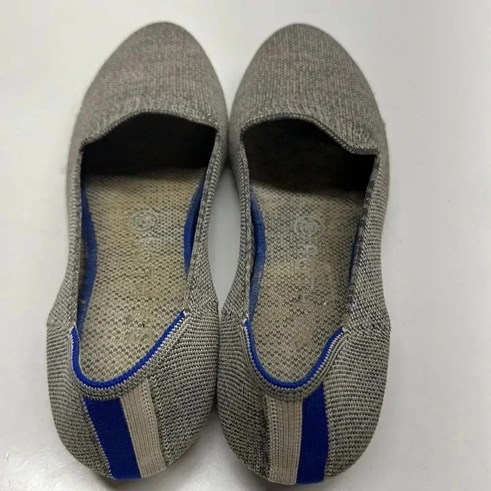 Rothy’s Taupe Heather Grey Blue Slip On Washable Loafers Shoes Size 8 - Picture 8 of 11